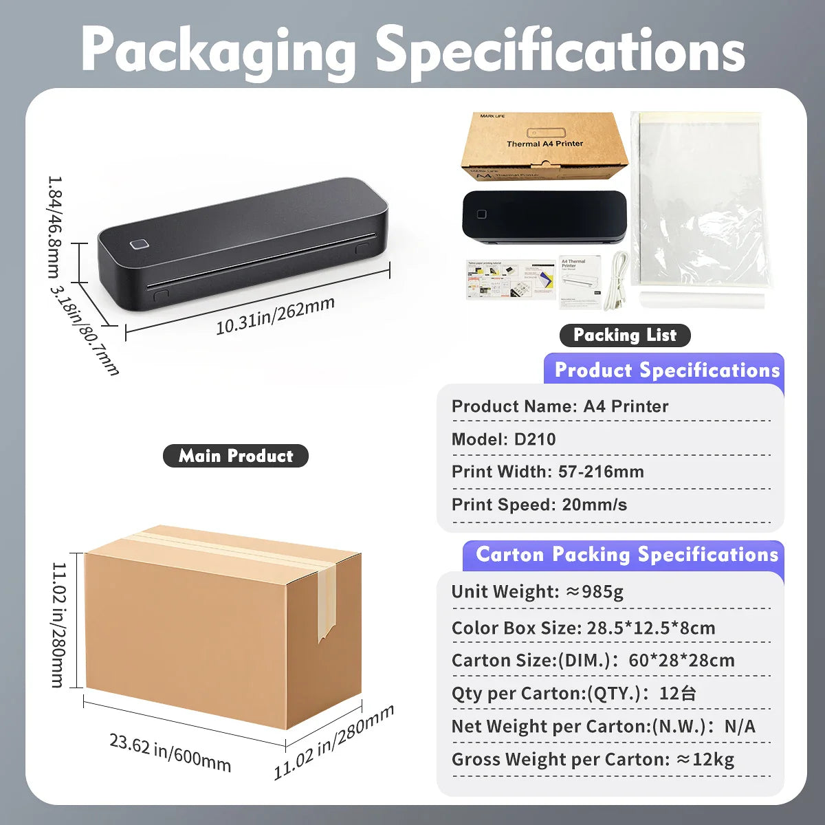 PrintGo Wireless Bluetooth Thermal Printer