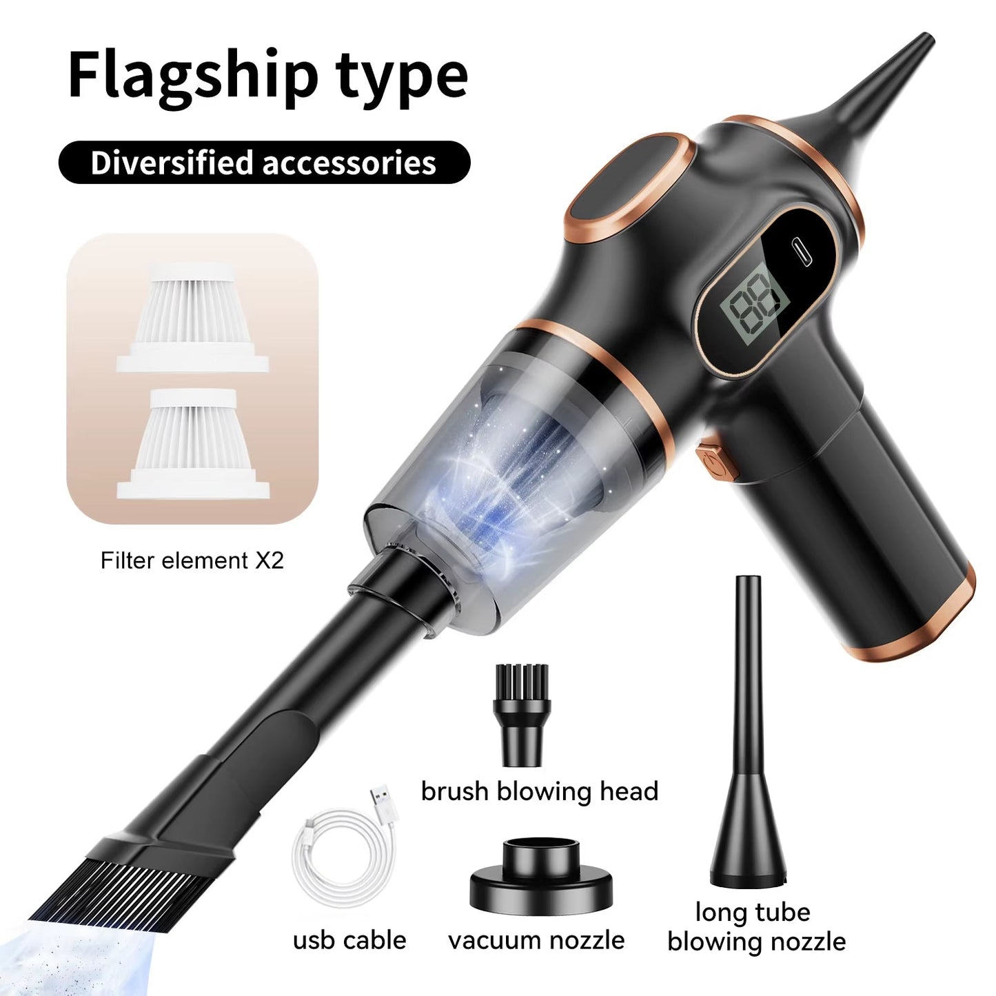 Compact Wireless Car Vacuum Cleaner – Strong Suction for Car & Home