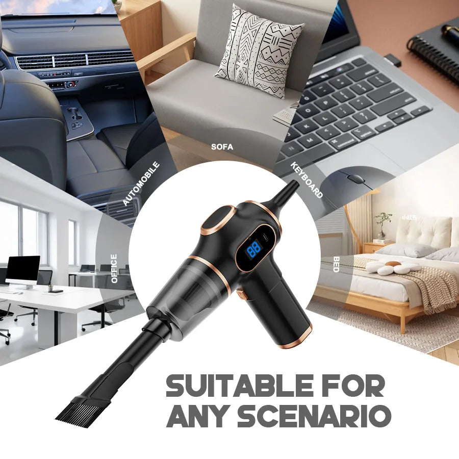 Compact Wireless Car Vacuum Cleaner – Strong Suction for Car & Home