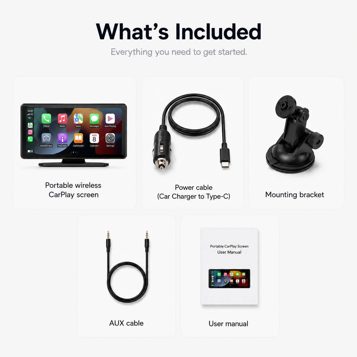 Portable Wireless CarPlay Screen for Any Car