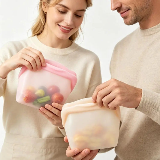 FreshLock™ Reusable Food Storage Bags – Leakproof Zip Lock Kitchen Bags ⭐