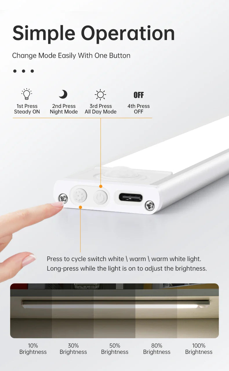 GlowSense Wireless Motion Sensor Cabinet Light